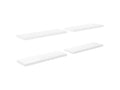 Floating wall shelf, 4 pcs, glossy white, 80x23.5x3.8 cm, MDF, BYKC75997