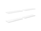Floating wall shelf, 4 pcs, glossy white, 80x23.5x3.8 cm, MDF, BYKC75997