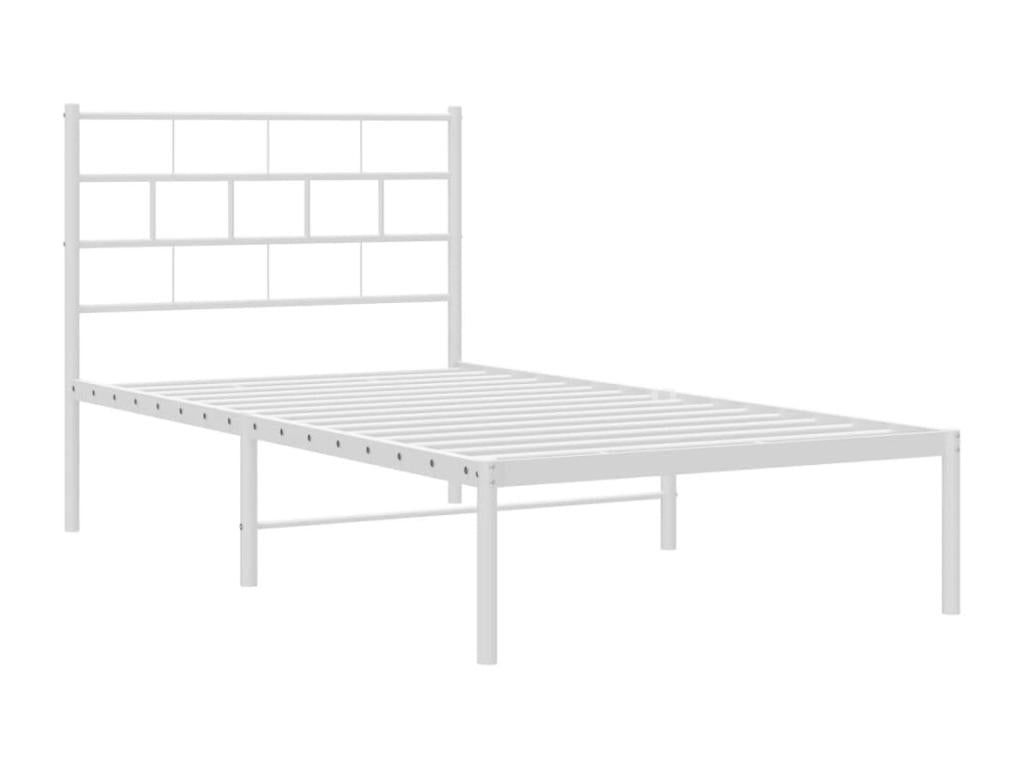 Metal bed frame with white headboard 90x200 cm AZIP49588
