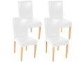 Set of 4 Boisona dining chairs in white bonded leather with light legs YVQJ93423