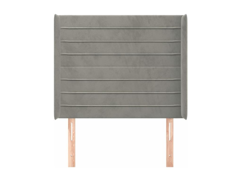 Headboard with wings, light grey, 103x16x118-128 cm, velvet, LVRT11203