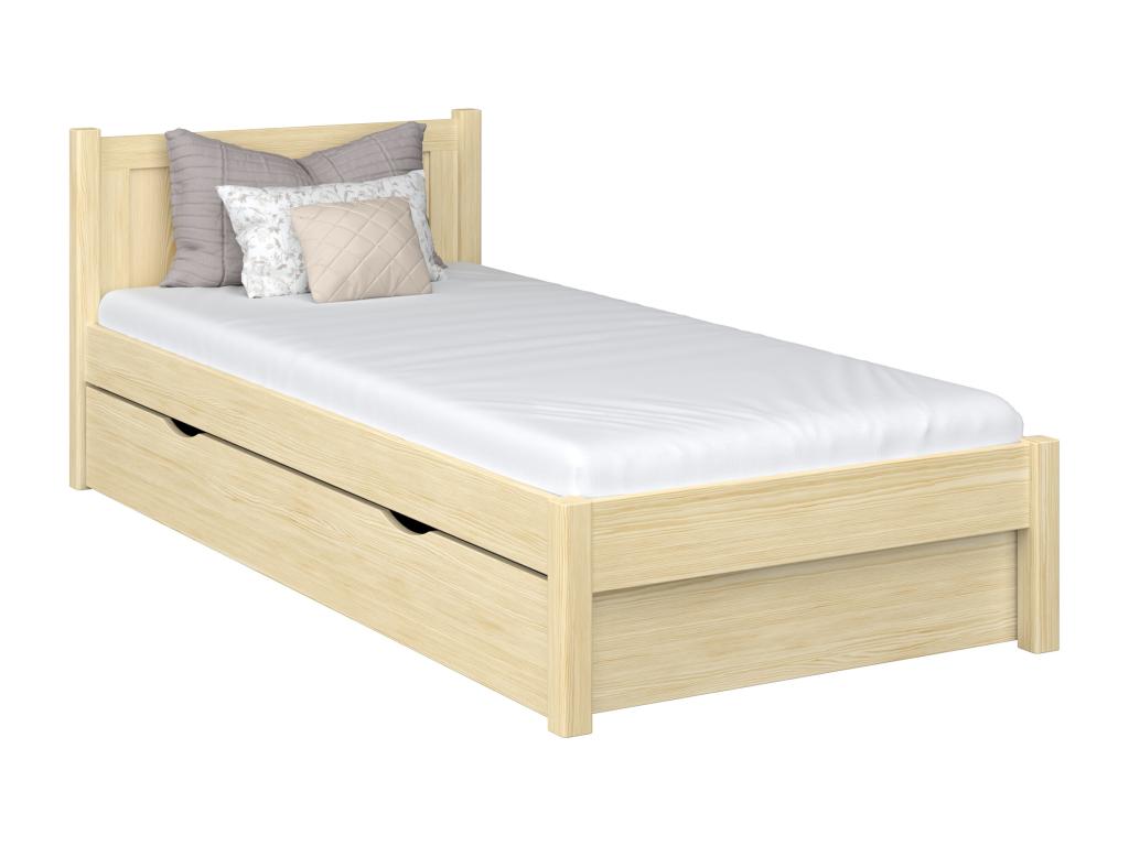 Single wooden bed - with drawer N02 Light Pine 120x190 ZJPR84686