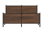 Metal bed frame without mattress, brown oak, 150x200 cm, MDBY75084