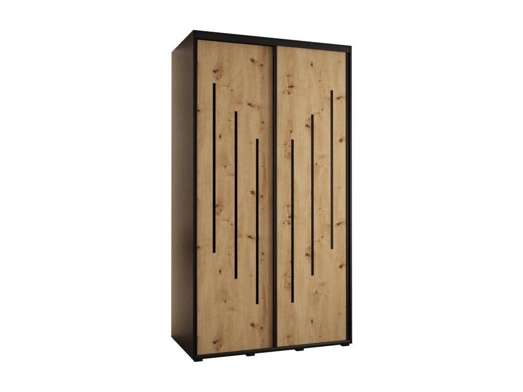 Boisona 8 Sliding Door Wardrobe 235.2/140/45 2 Doors Black/Boisona/Black JDME18544