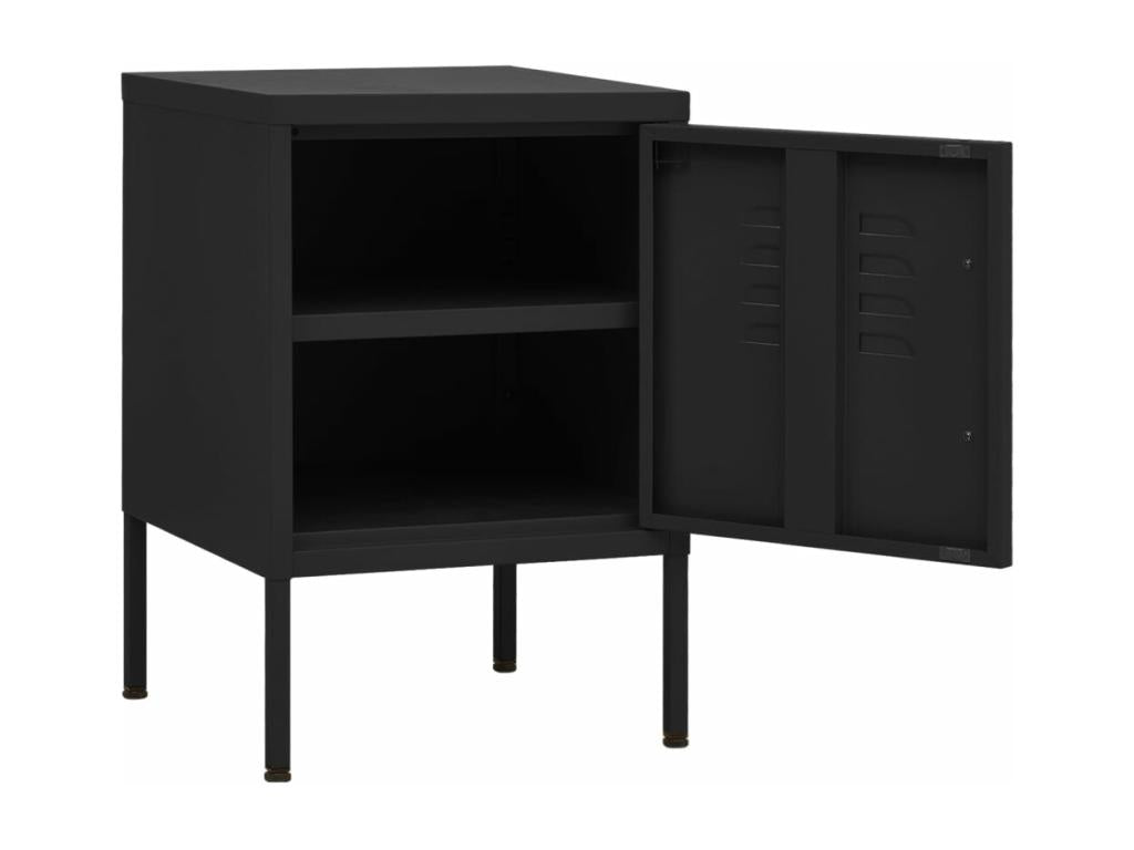 Elariva Premium - Black Bedside Table 35x35x51 cm Steel PKCJ71978