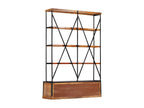 4-shelf bookcase with 6 drawers, 122x36x181 cm, Mango wood, JAMF83703