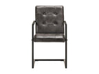 Cantilever dining chairs, set of 2, grey genuine leather LAGV49184