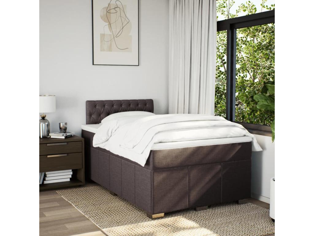 Boisona bed base with mattress, dark brown, 120x200 cm, NQDZ53926