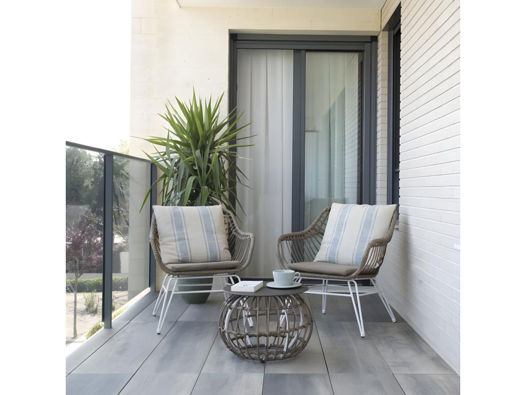White rattan garden chair 65x76 AUDE94751