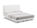 Upholstered bed with 140x200cm looped fabric mattress - white - Boisona OFPI17886