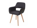 Retro design dining chair with brown PVC seat and light-colored legs 04 0006302 VHSF46901