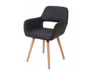Retro design dining chair with brown PVC seat and light-colored legs 04 0006302 VHSF46901