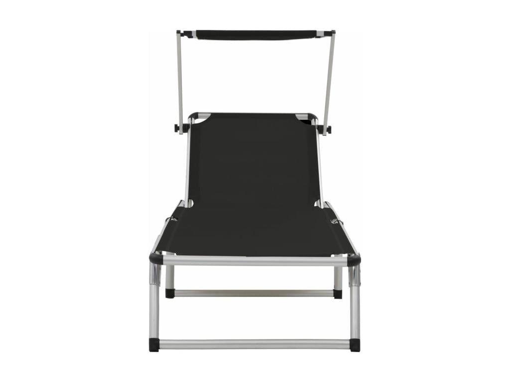 Black aluminum sun lounger/bath chair 186x58x25.5 cm 02 0012819 PQLX88718