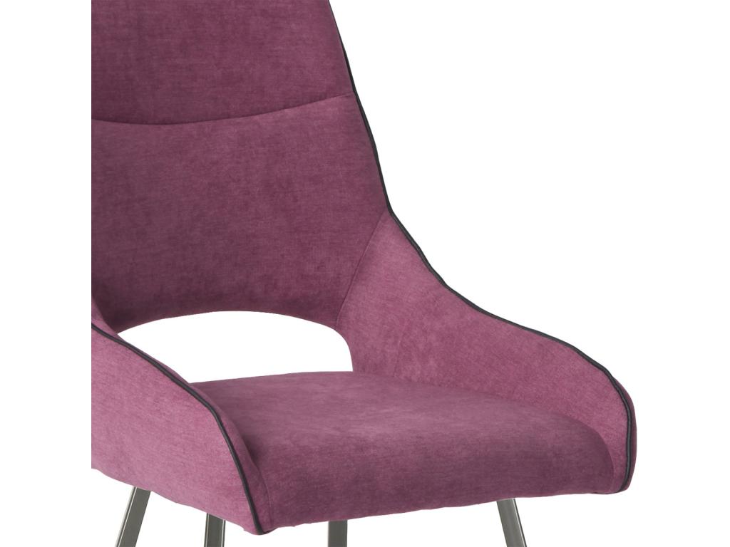 Boisona - Set of 4 Fabric Chairs, Purple Color CYIX71071