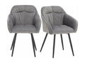 Grey velvet dining chairs - 2 pieces, 44cm diameter x 85cm height, WMBO93572