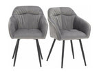 Grey velvet dining chairs - 2 pieces, 44cm diameter x 85cm height, WMBO93572