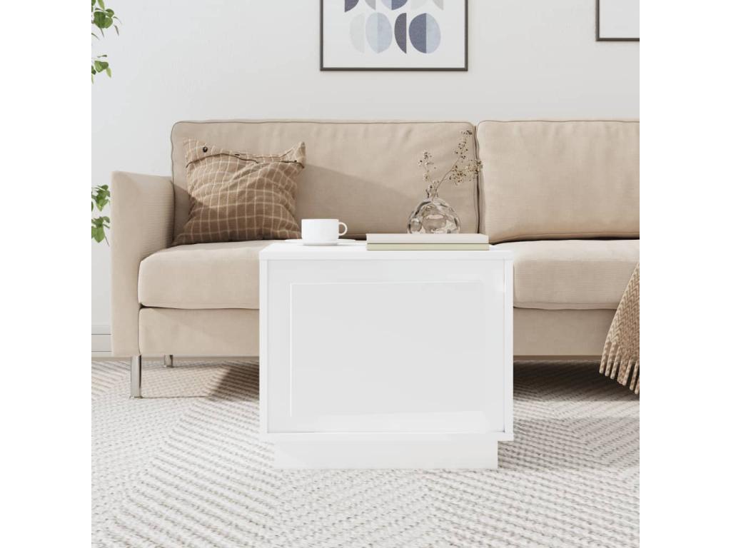 White coffee table 51x50x44 cm engineered wood WYNC04351