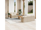 6-piece beige resin wicker garden furniture set with cushions LXXI87600