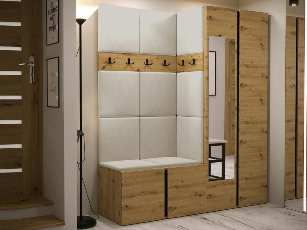 Boisona 278 Hallway Furniture 186x158x46cm Mirror Oak Boisona Tapestry - Laminate SEQY06401