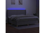 Upholstered bed base with mattress and LED light, 200x200 cm, Fabric OGBV39230