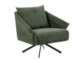 360° Swivel Armchair in Green Corduroy, Retro Style – Boisona LBSY93182