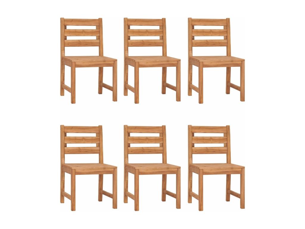 6-piece garden chairs, solid teak wood, DYCF98300