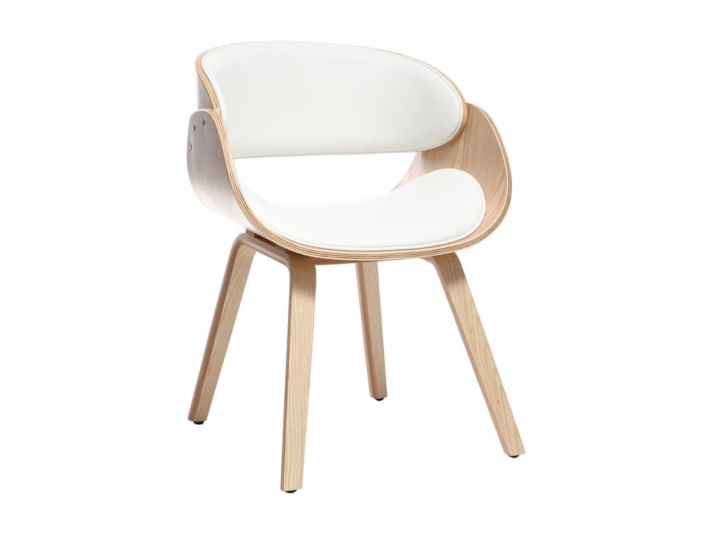Boisona SZUA48606 white and light wood designer chair
