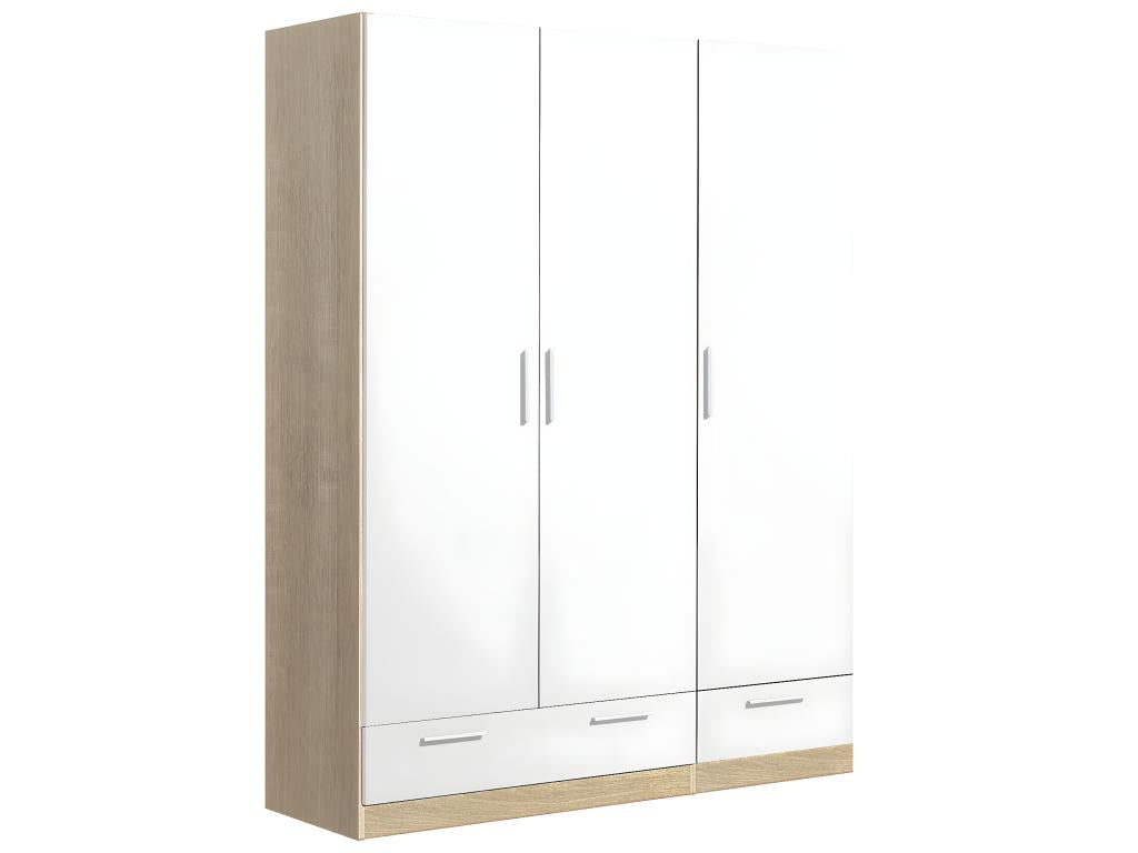 3-door, 2-drawer wardrobe/storage cupboard in Boisona Oak/White - length 152 x depth 51 x height 200 cm INKL09224