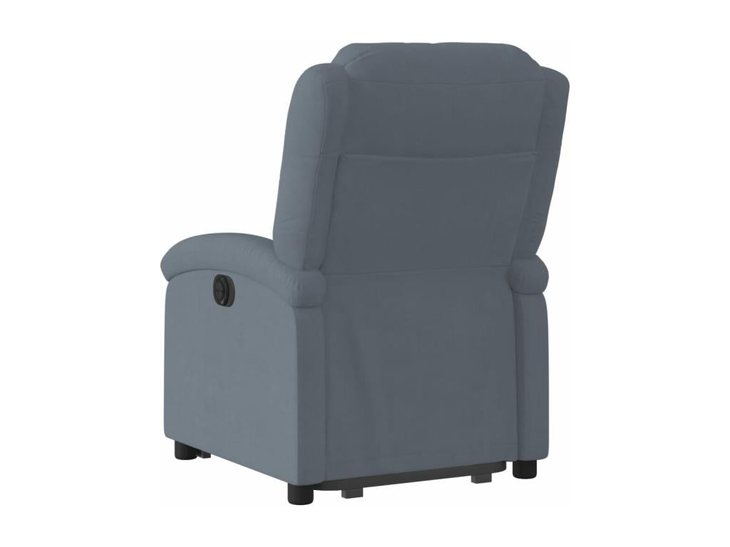 Dark Grey Velvet Reclining Armchair XIFL84052