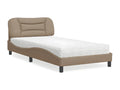 Bed with cappuccino mattress 100x200 cm faux leather ZITZ51230