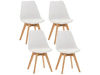 Set of 4 Dining Chairs - Plastic/Wood - White - Boisona ZIMY84601