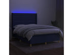 Boisona bed base with mattress and LED light, blue, 140x190 cm, fabric, YOKS64749