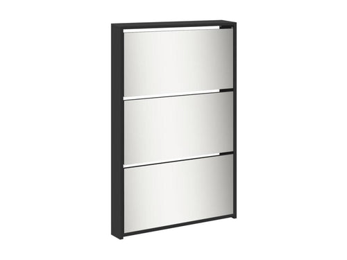 Boisona 5-Door Shoe Cabinet with Mirror, H 170cm – Modern and Elegant Design – Black HFMQ54192