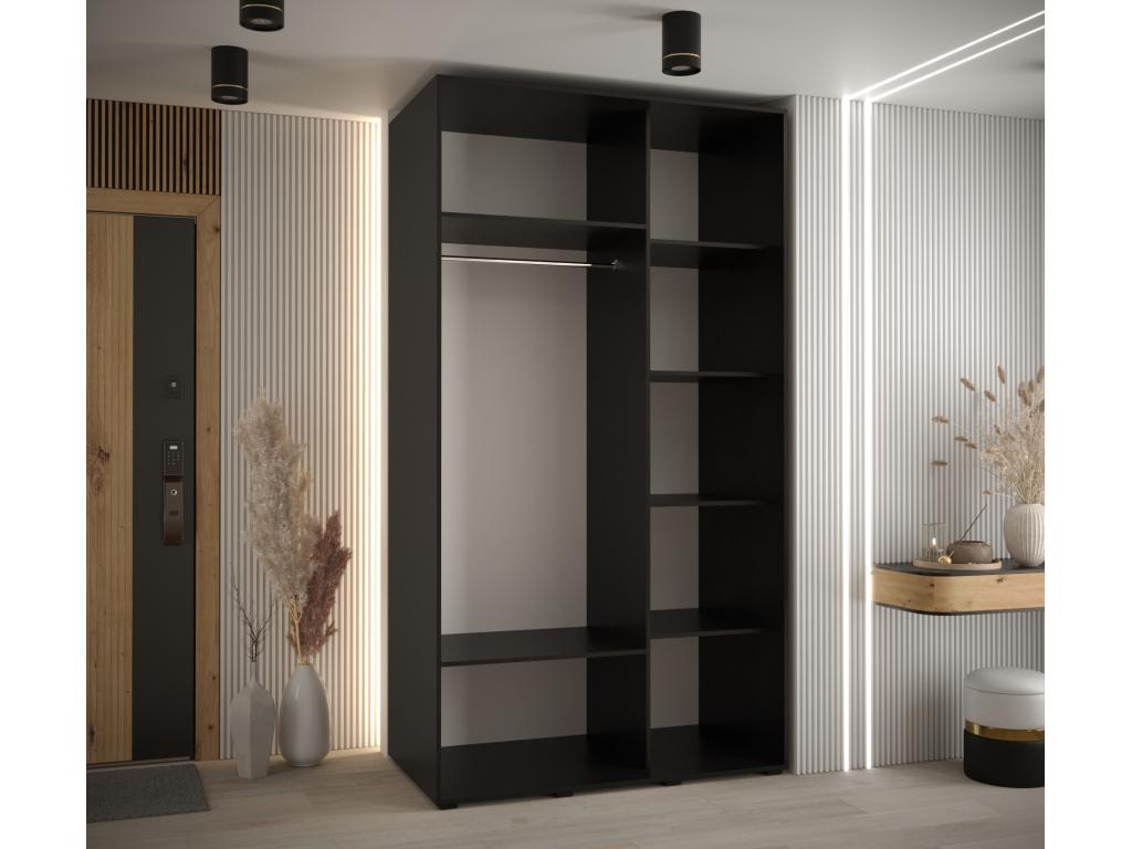 Boisona 8 Sliding Door Wardrobe 235.2/130/60 2 Doors Black/White/Gold NSBW94167