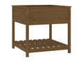 Planter with shelf, Honey brown, 82.5x82.5x81 cm, Pine wood, BJWX56828
