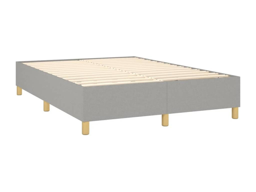Upholstered bed base with mattress, light grey, 140x190cm, fabric YAGP27336