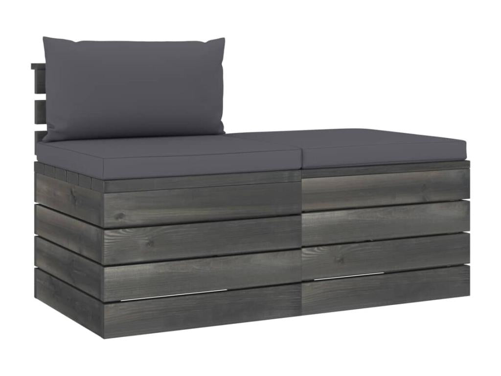 2-piece garden pallet lounge set with cushions, solid pine wood AYYQ20073