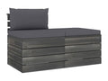 2-piece garden pallet lounge set with cushions, solid pine wood AYYQ20073
