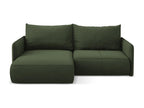 Boisona WEPJ88942 2.5-seater left-hand corner sofa bed in textured fabric - olive