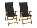 2-Piece Reclining Garden Chairs with Cushions, Boisona Wood YZKT53362