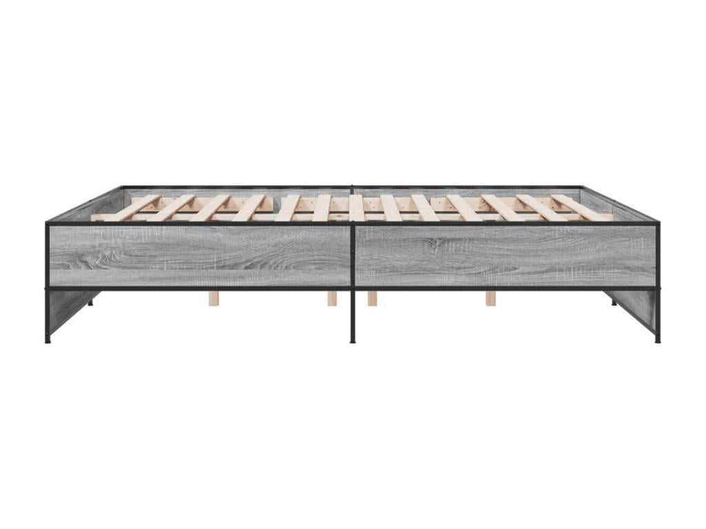 Boisona grey bed frame 200x200 cm engineered wood and metal OTOF45690