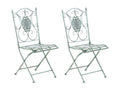 Set of 2 Garden Chairs - Metal / Metal - Antique Green - Boisona GOIG22453