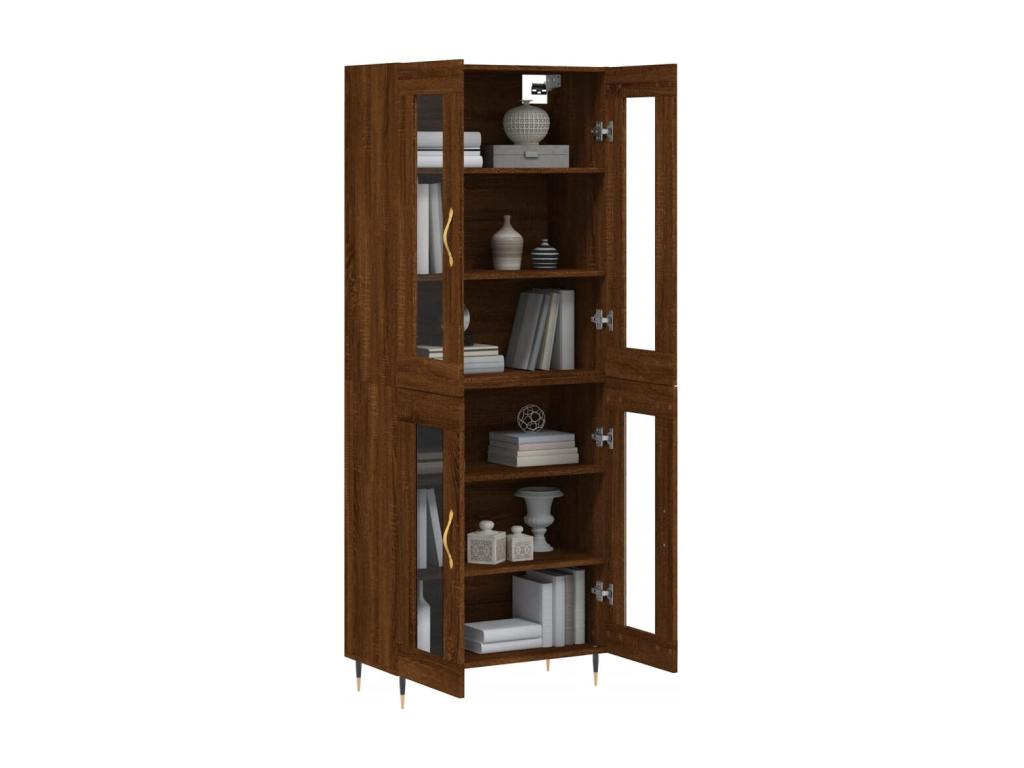 High sideboard, brown oak, 69.5x34x180 cm, engineered wood, AWCG57408