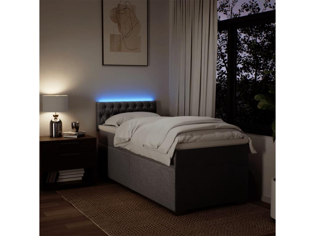 Boisona bed base with Boisona mattress 90x190 cm Fabric ORXP53559