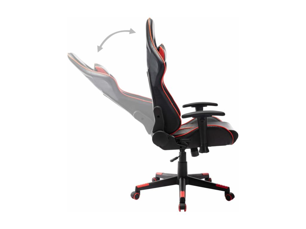 Gaming chair, black and red, artificial leather, FLOO05209