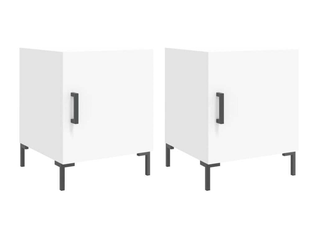 Bedside tables, 2 pcs, white, 40x40x50 cm, engineered wood, WBUZ15359