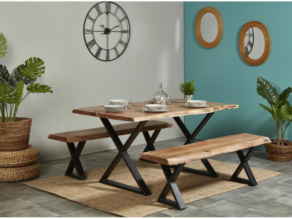 Boisona Wooden Dining Table 180cm Brown / Black ETED33615