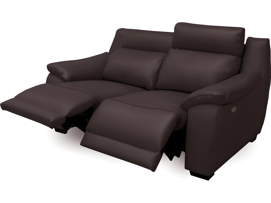 2-seater sofa with 2 Boisona chairs in thick, luxurious Italian leather - 2 Boisona electric chairs in light chocolate brown - Boisona LKJU12120