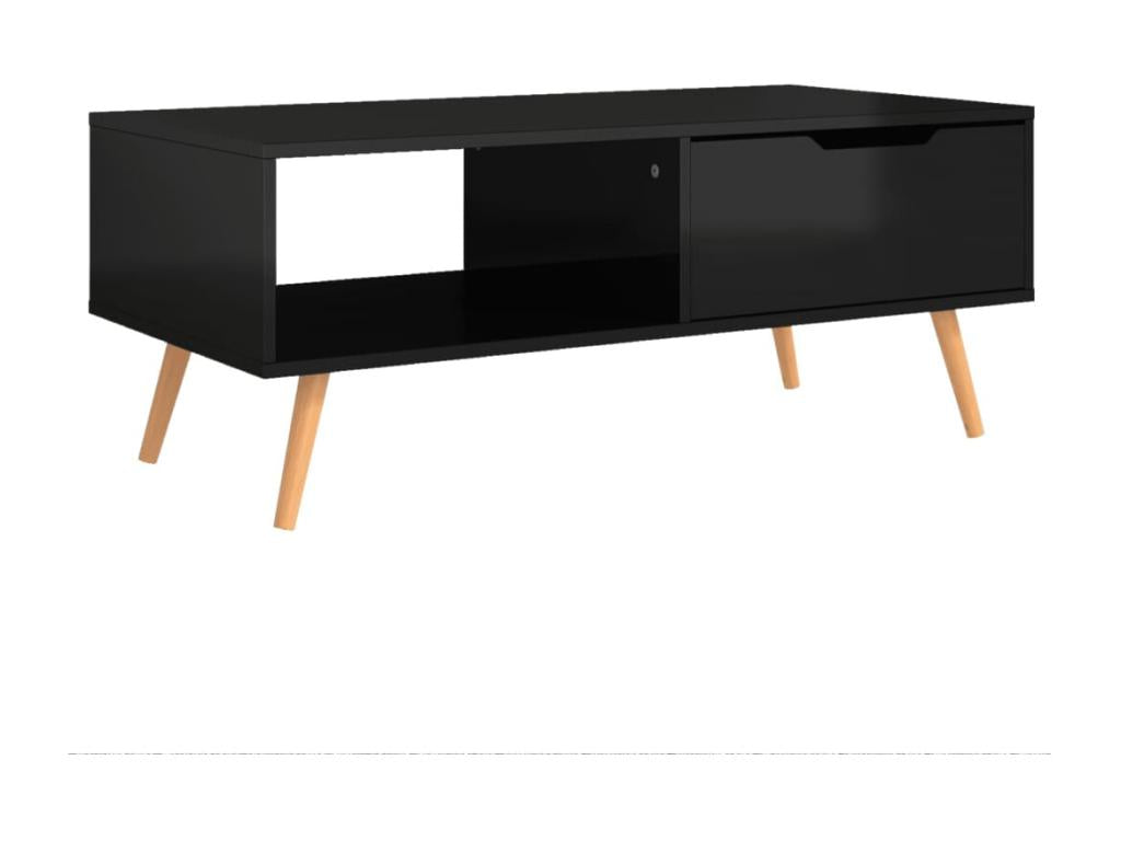 Glossy black coffee table 100x49.5x43 cm Chipboard GZLP52713
