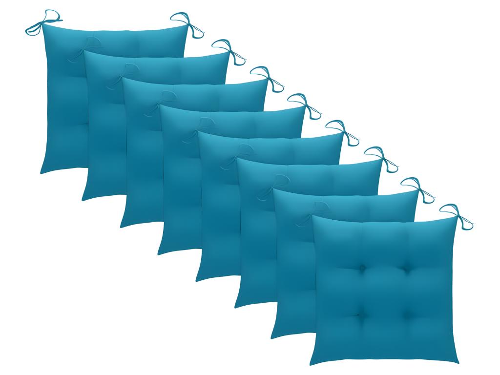 Set of 8 Boisona solid wood outdoor dining chairs and cushions BYOB92082